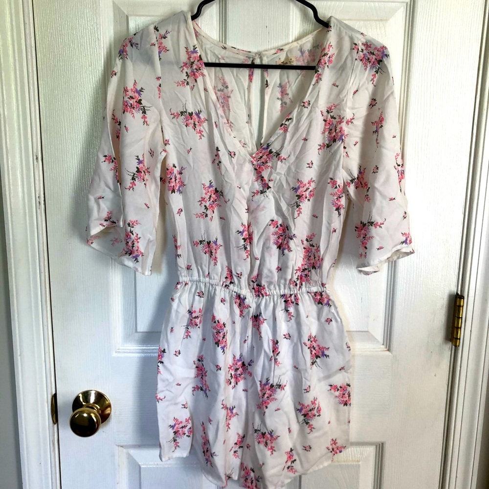 Hollister White Floral Romper